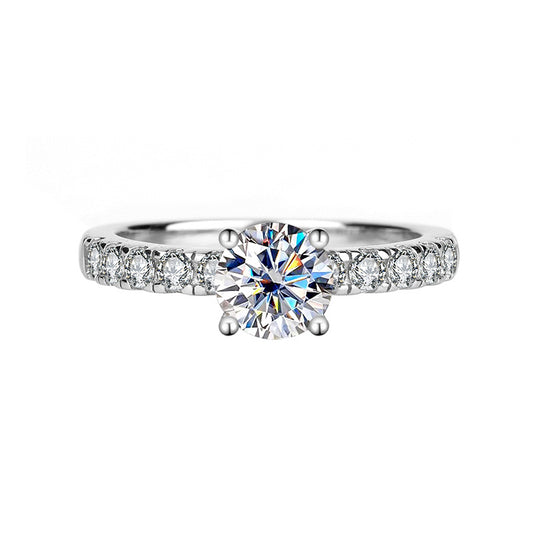 2Ct White Gold Round Cut Moissanite Wedding Ring