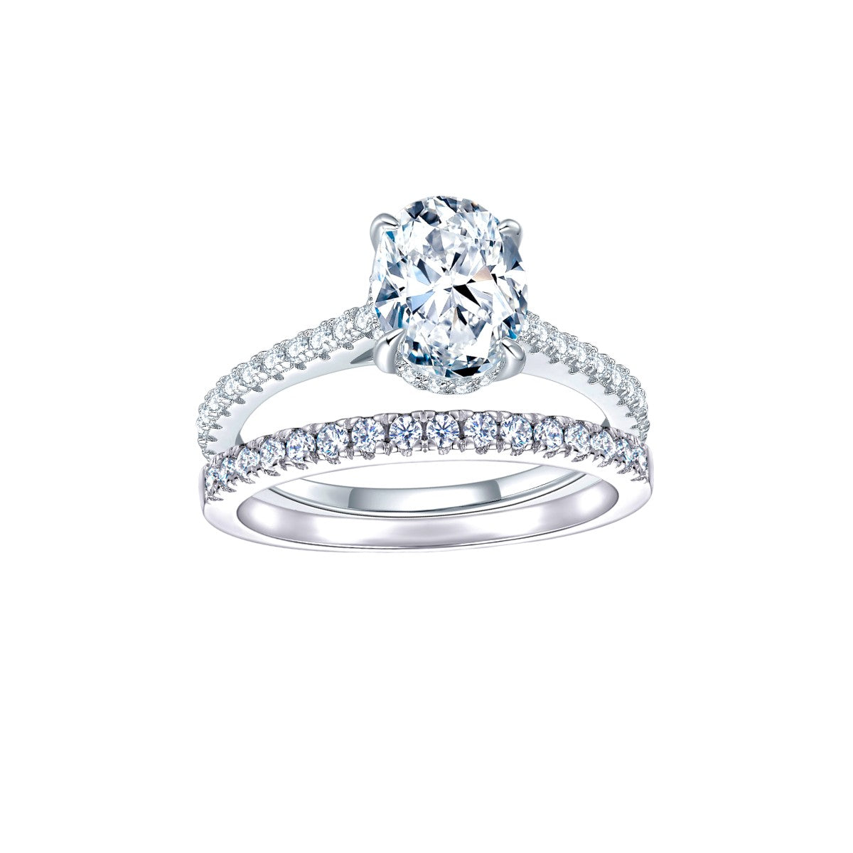 2.25Ct Vintage Diamond Anniversary Ring Set