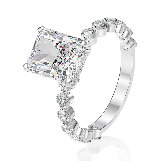 3.25Ct Accented Radiant Cut Engagement Ring (5 Pieces / Per Order)