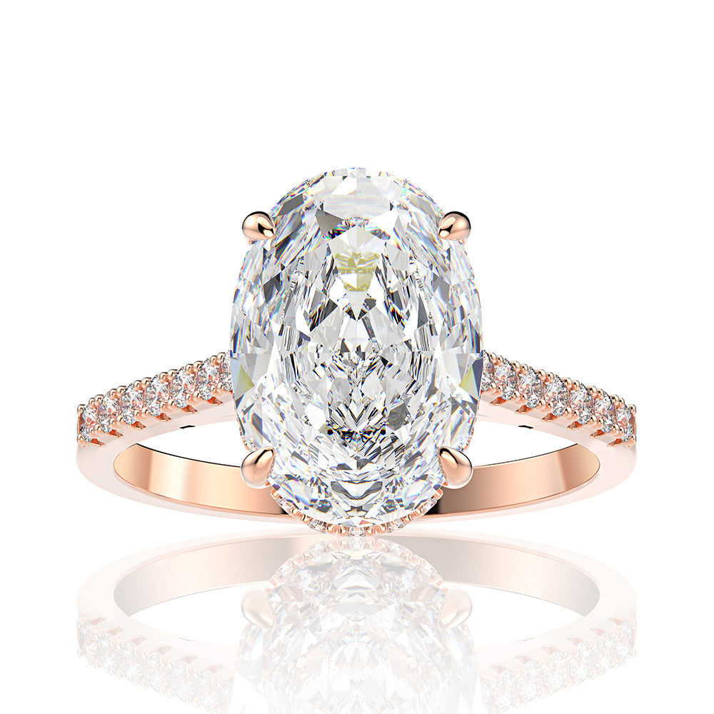 5.25Ct Classic Rose Gold Oval Cut Diamond Engagement Ring
