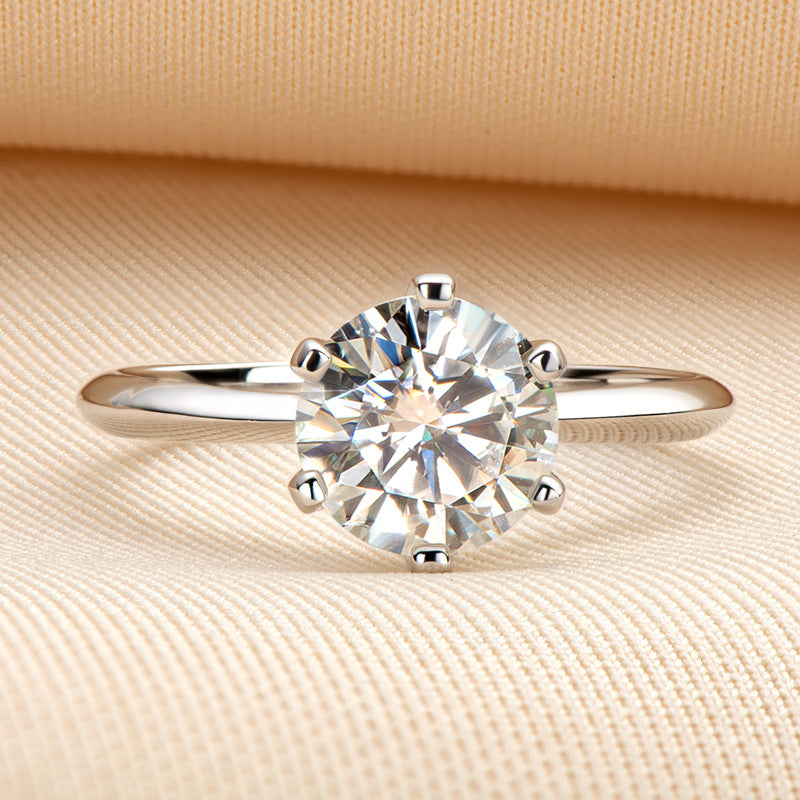 5CT Classic Brilliant Round Cut Moissanite Engagement Ring