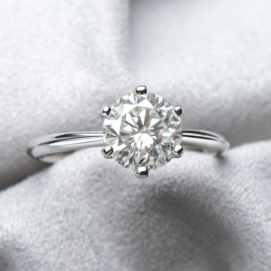 1Ct Round Cut Moissanite Engagement Ring(Special Sale!)