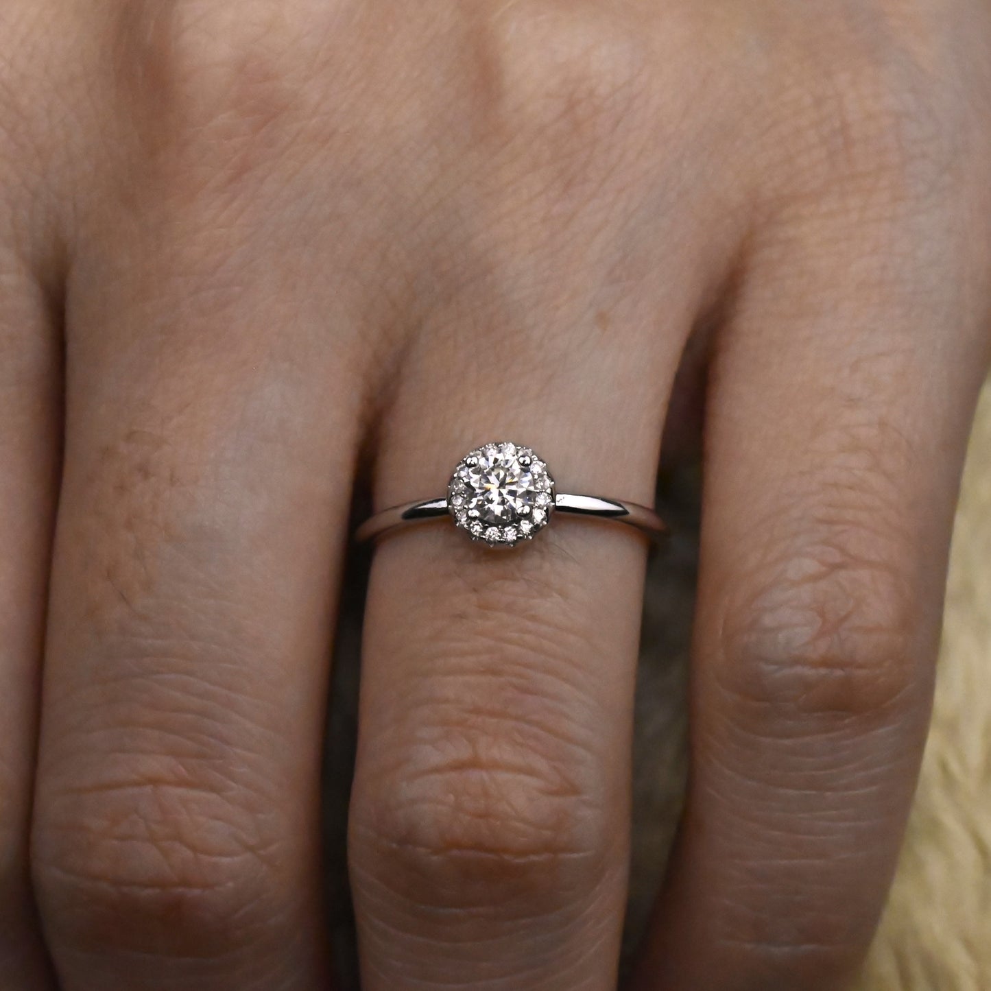 1Ct Silver Round Cut Moissanite Fashion Ring