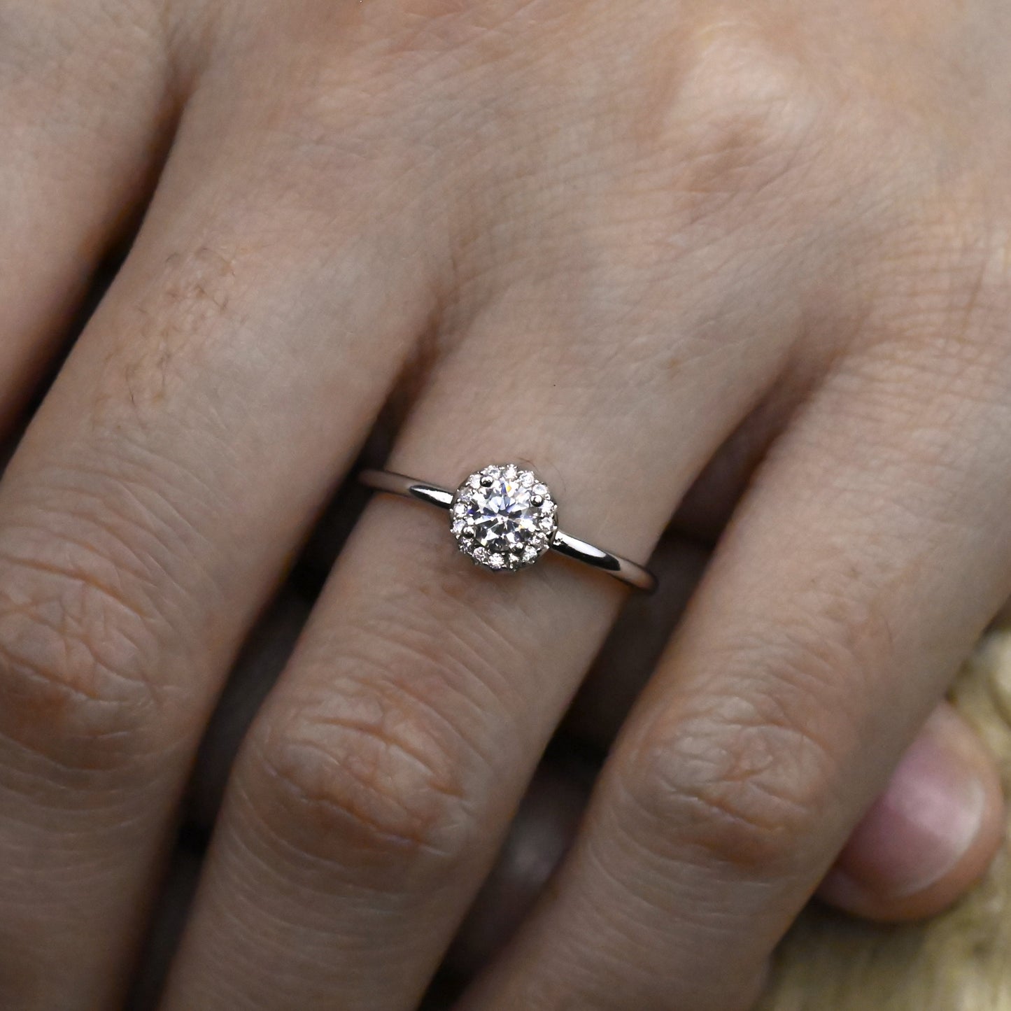 1Ct Rose Gold Round Cut Moissanite Ring