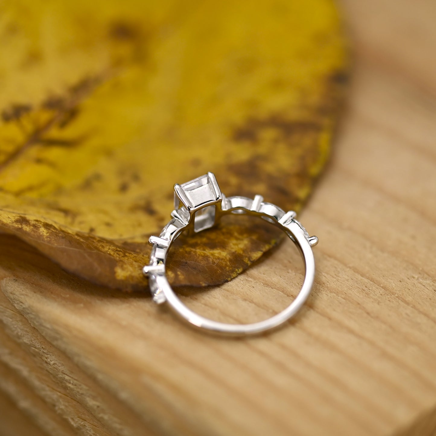 0.75Ct Minimalist Emerald Cut Engagement Ring