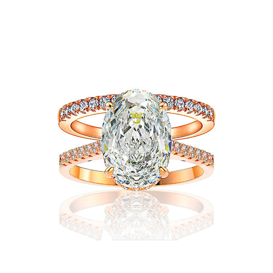 5.25Ct Rose Gold Eternity Engagement Ring Set