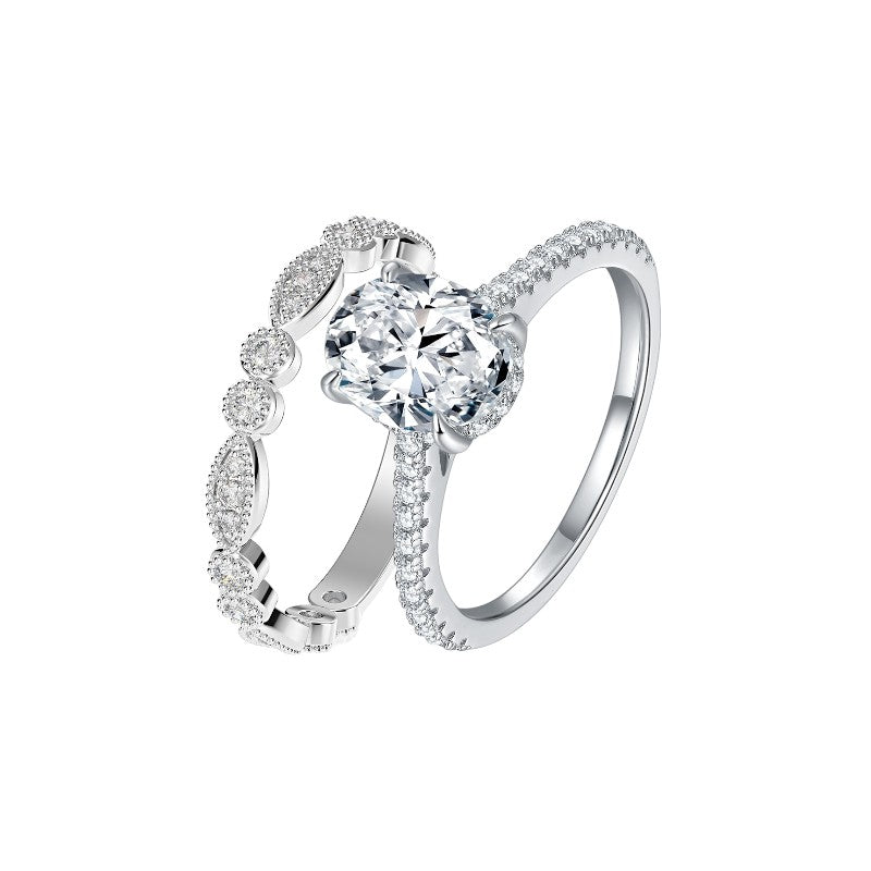 2.75CT Oval Cut Diamond Bridal Set