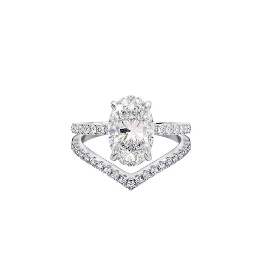 5.25Ct Oval Diamond Anniversary Ring Set