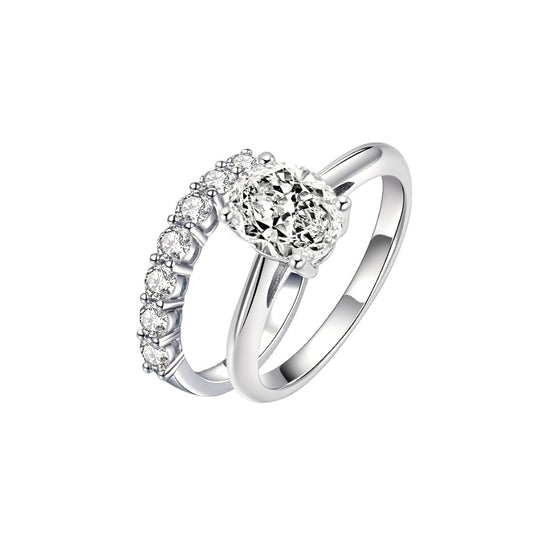 2Ct Classic Oval Cut Crystal Engagement Ring