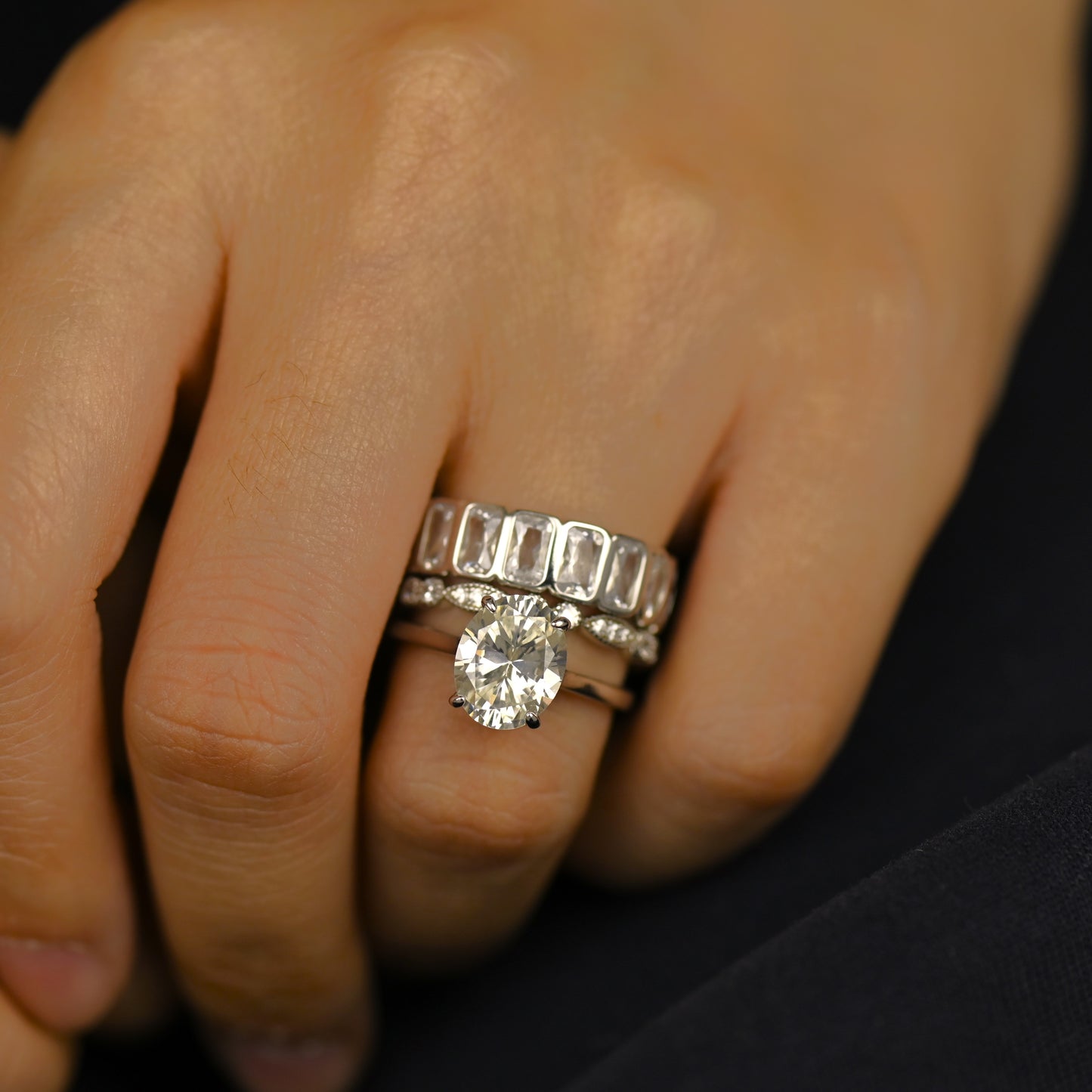 2.75Ct Oval Cut Diamond Wedding Rings