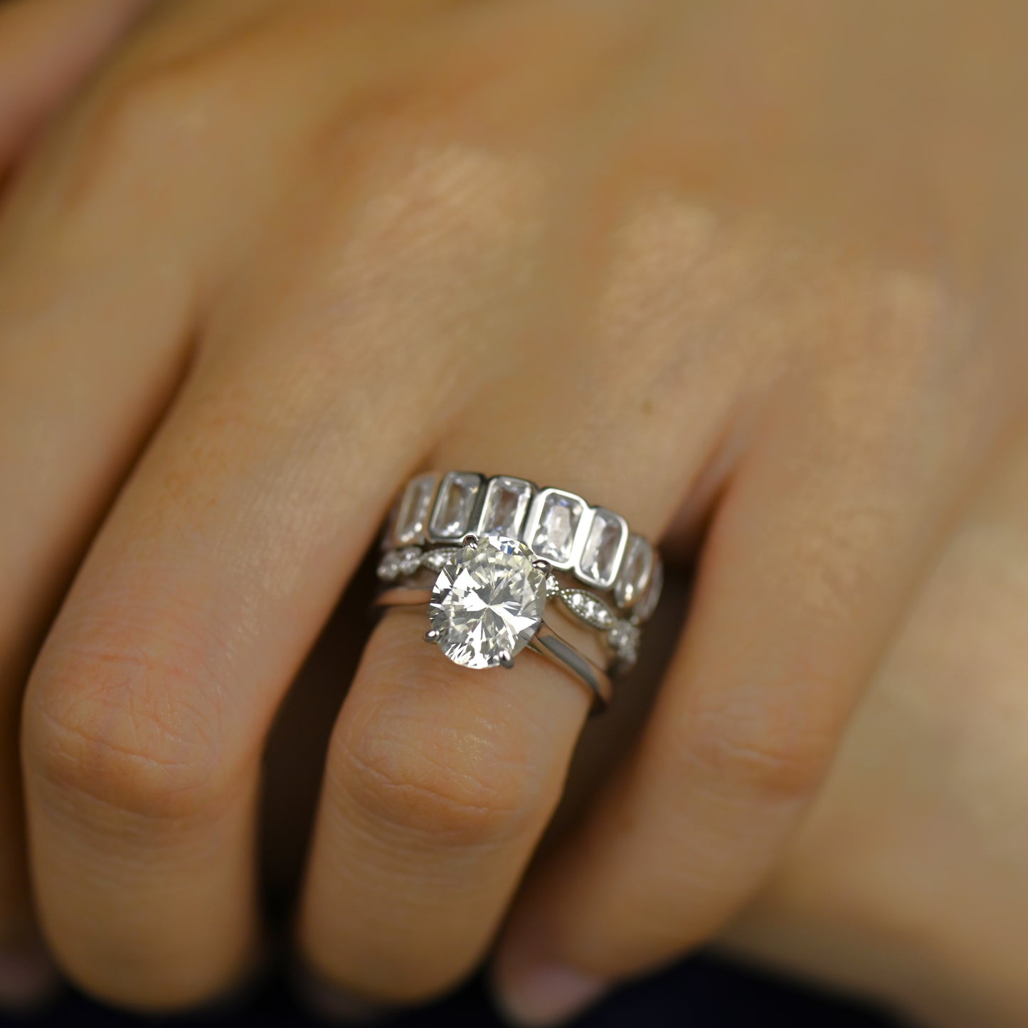 2.75Ct Oval Cut Diamond Wedding Rings