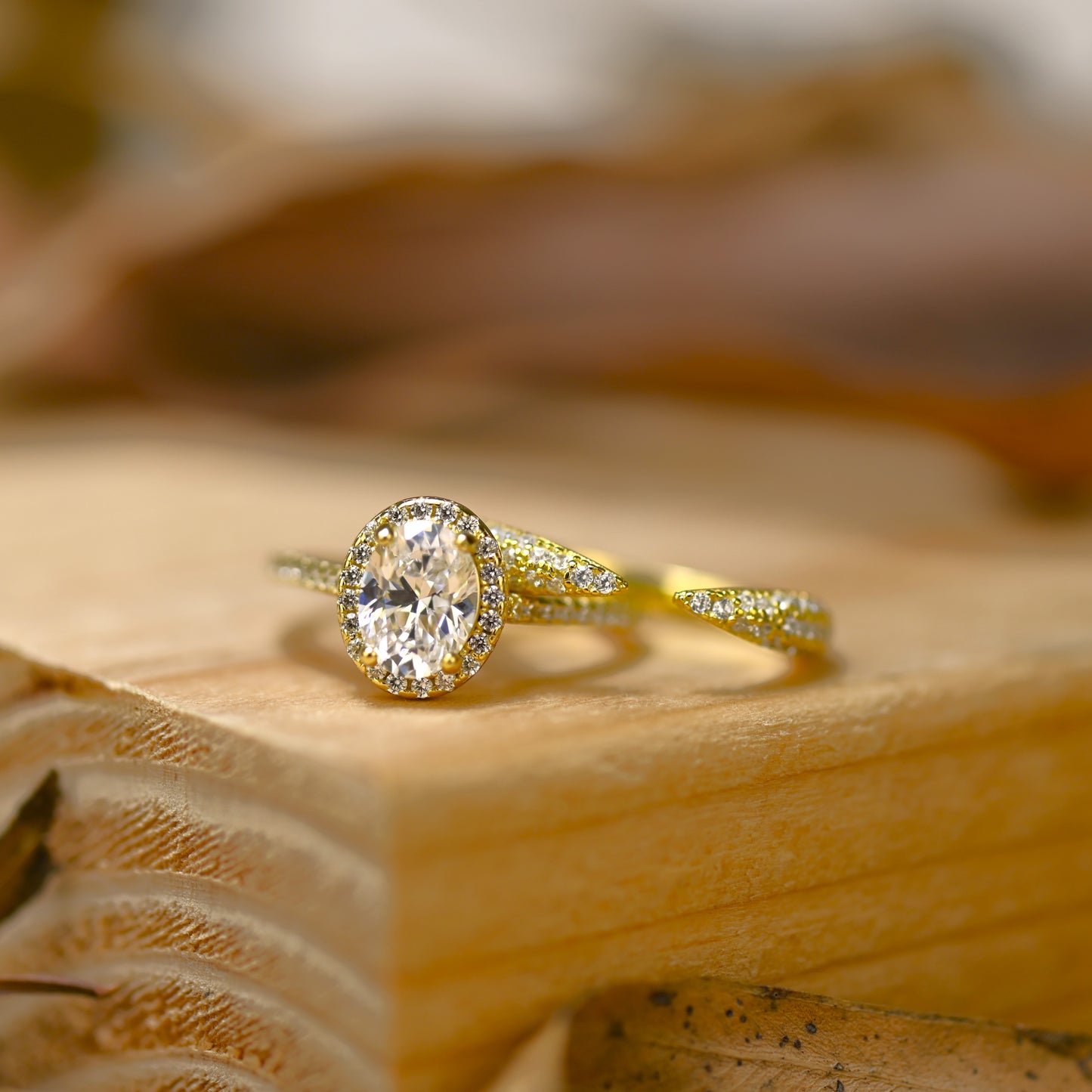 1.25Ct Gold Oval Cut Diamond Bridesmaid Wedding Ring Set