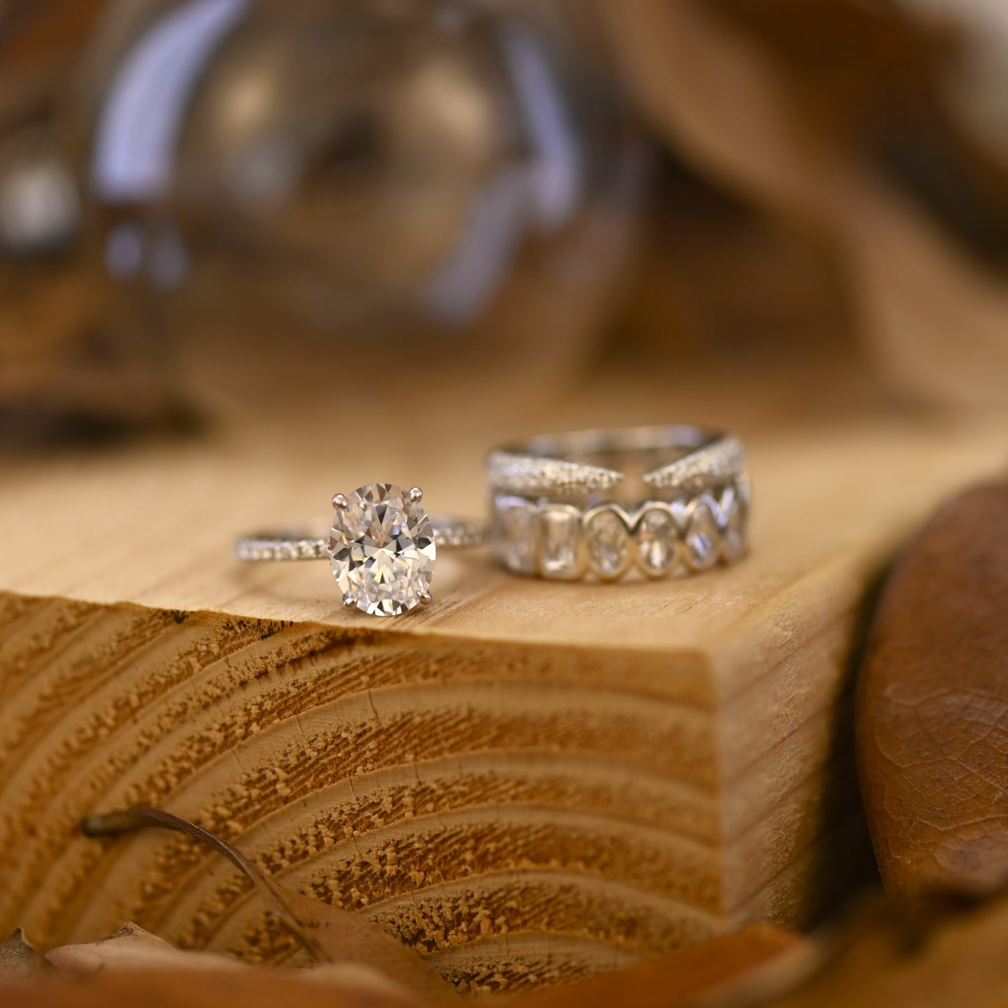 2.75Ct Oval Cut Bridal Ring Set