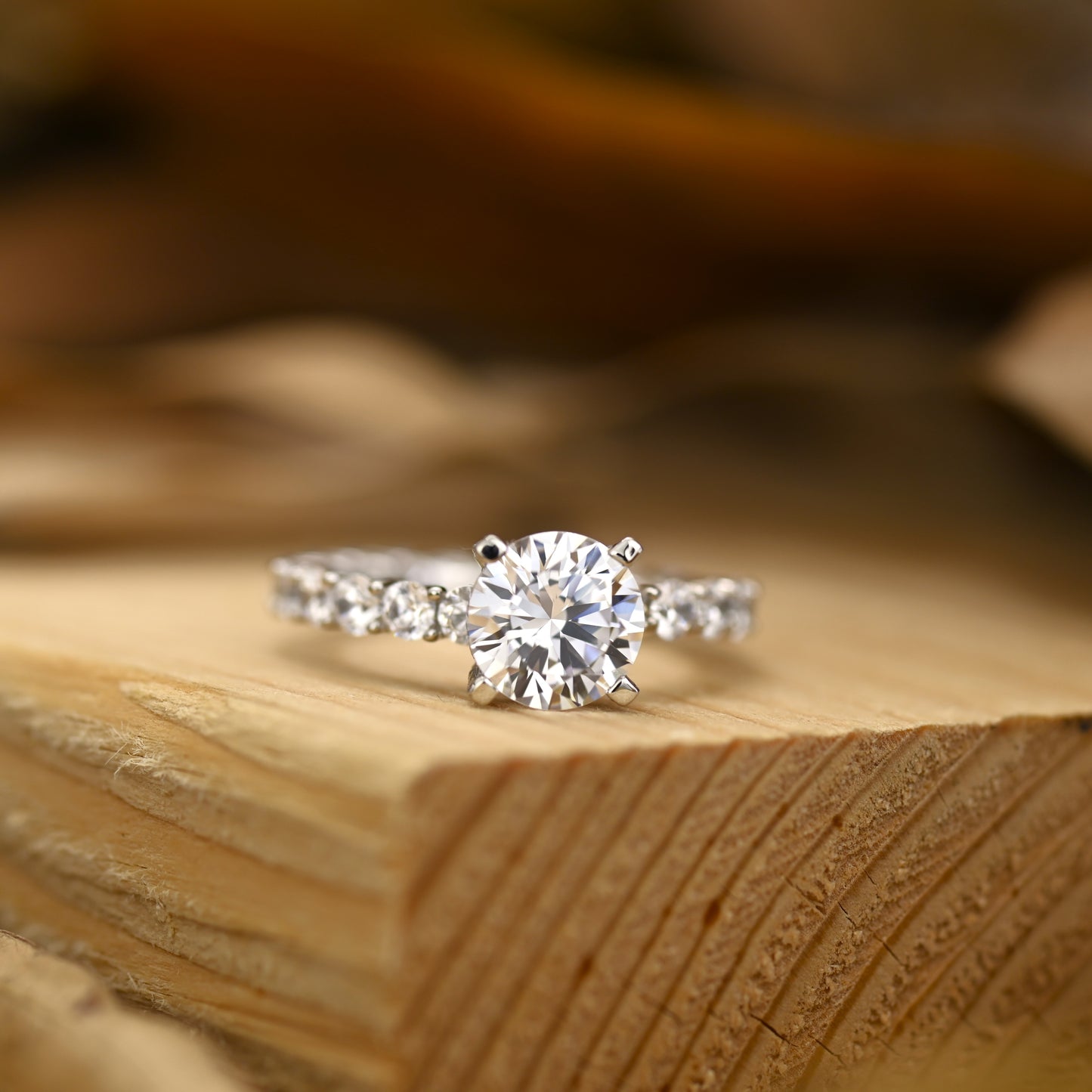 2.5Ct Cluster Round Diamond Engagement Ring