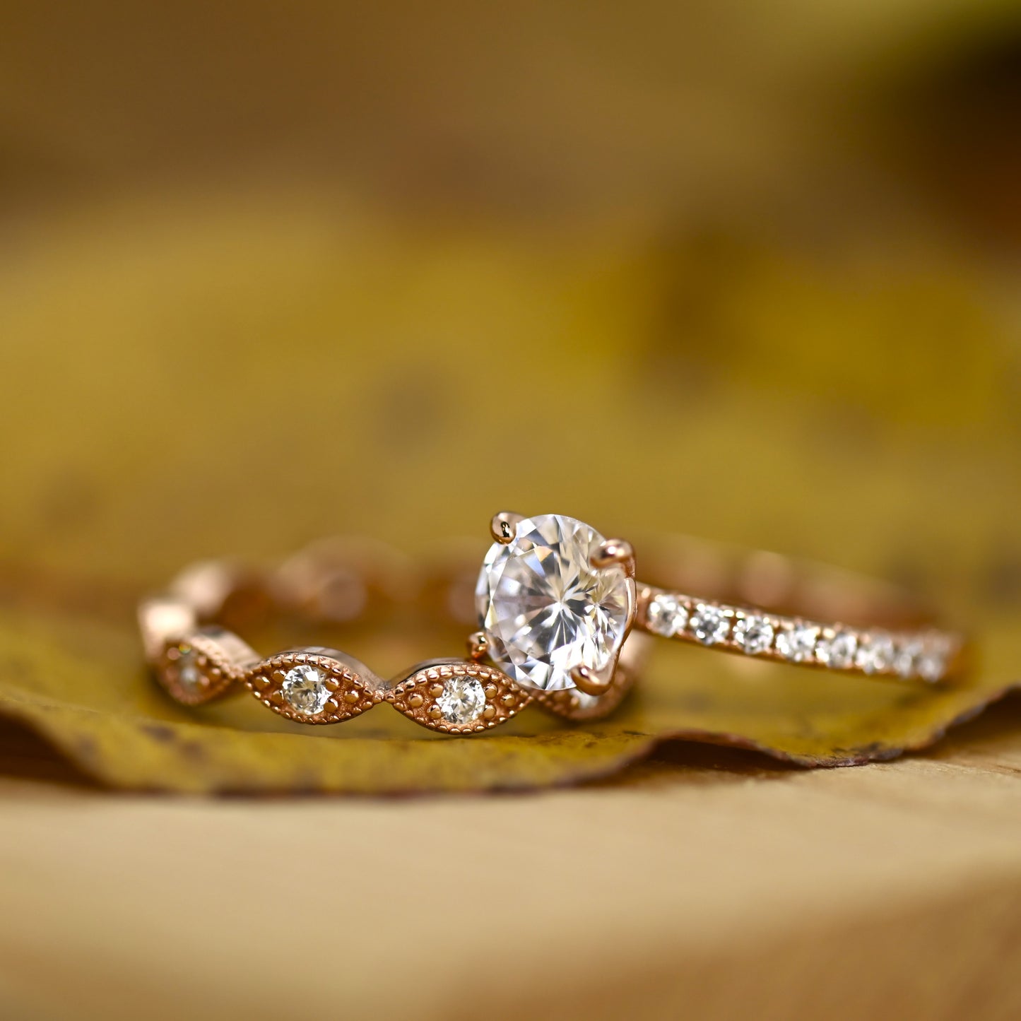 2.25Ct Round Shape Diamond Wedding Ring Set