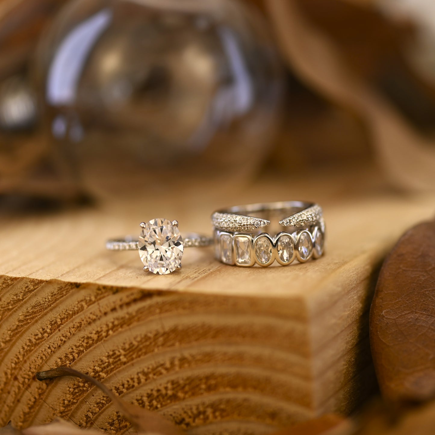 2.75Ct Oval Cut Bridal Ring Set