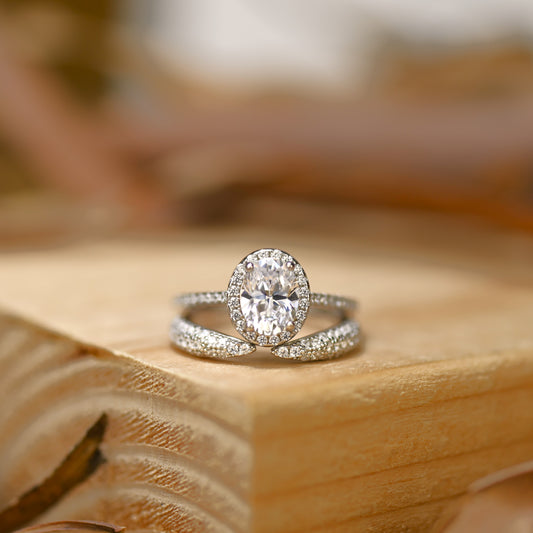 1.25Ct Oval Cut Diamond Bridesmaid Wedding Ring Set