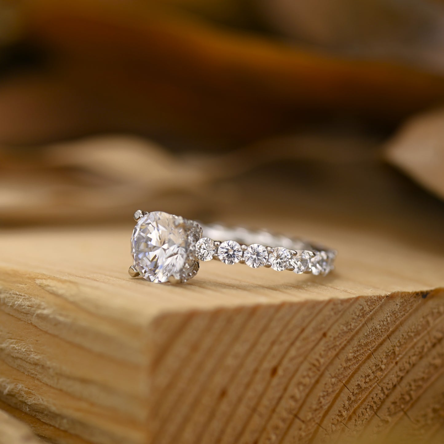 2.5Ct Cluster Round Diamond Engagement Ring