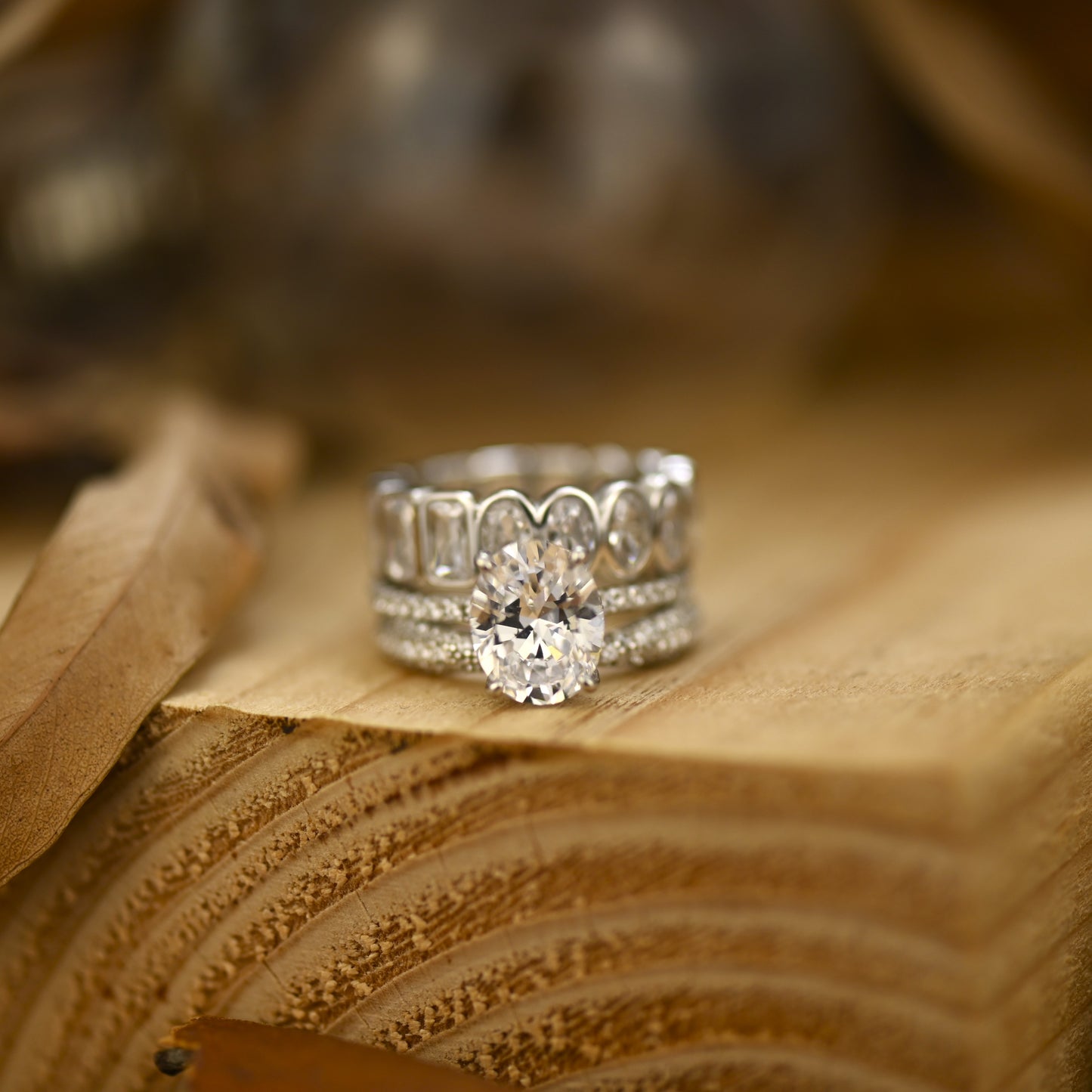 2.75Ct Oval Cut Bridal Ring Set