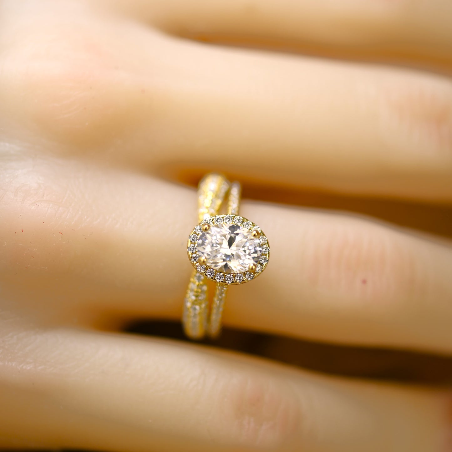 1.25Ct Gold Oval Cut Diamond Bridesmaid Wedding Ring Set