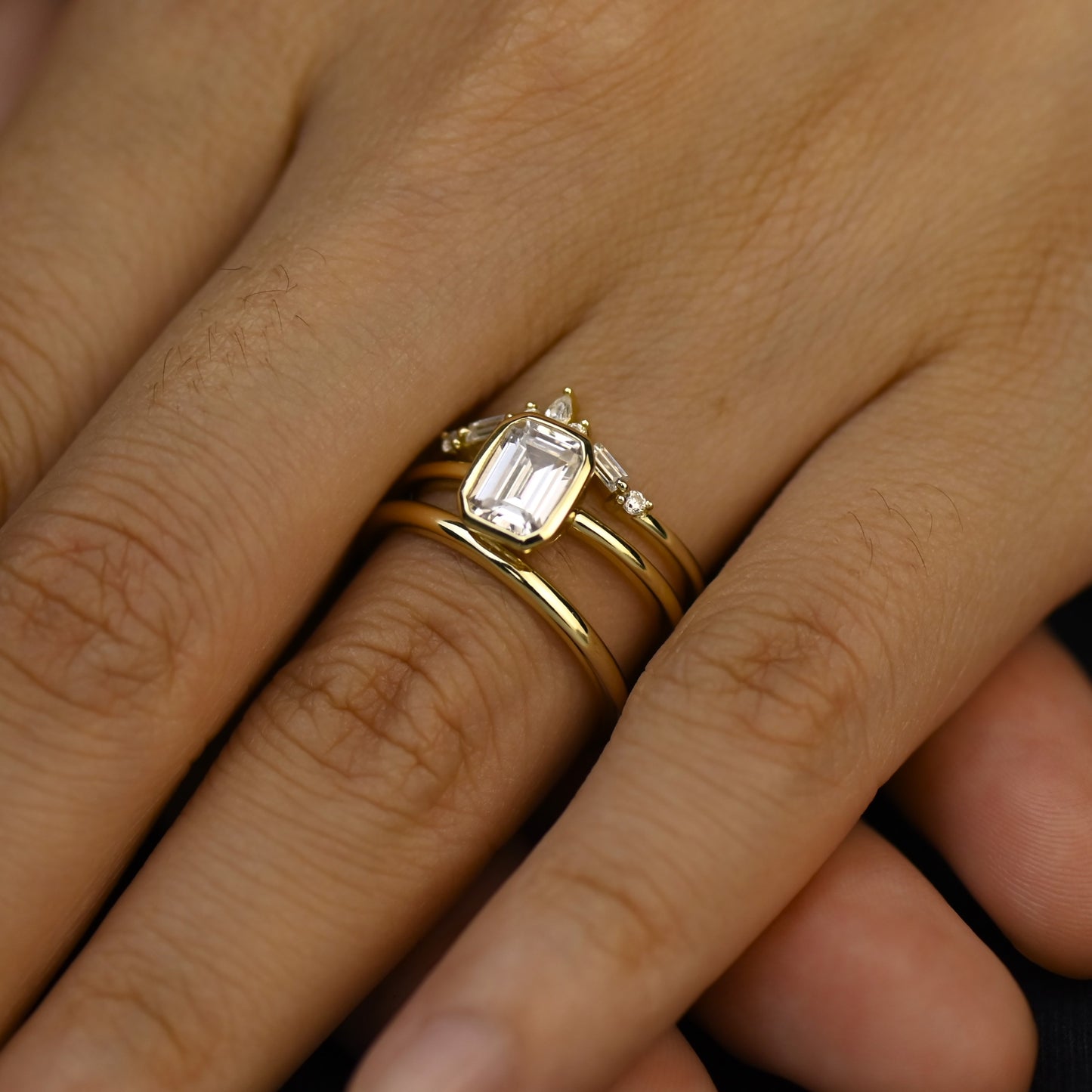 1.25Ct Accented Gold Wedding Ring Set