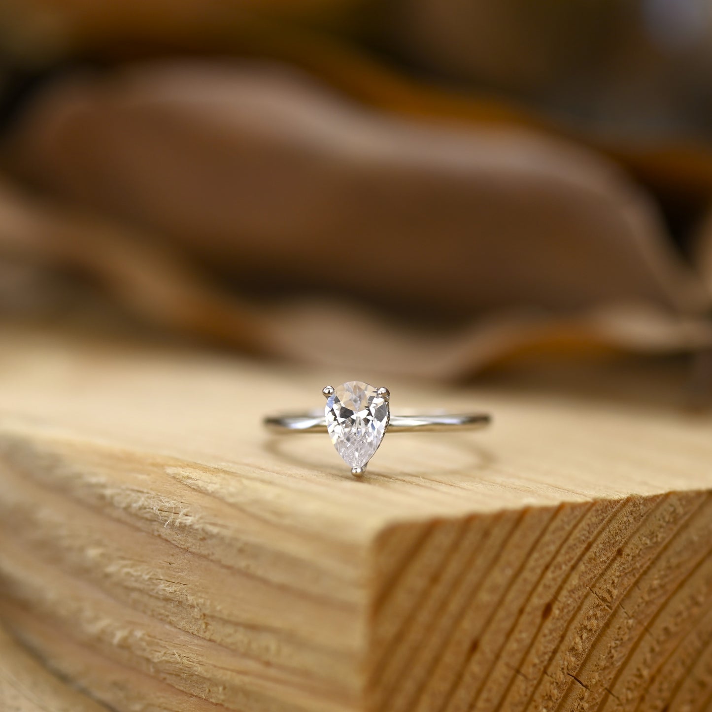 0.5Ct Gold Pear Shape Diamond Engagement Ring