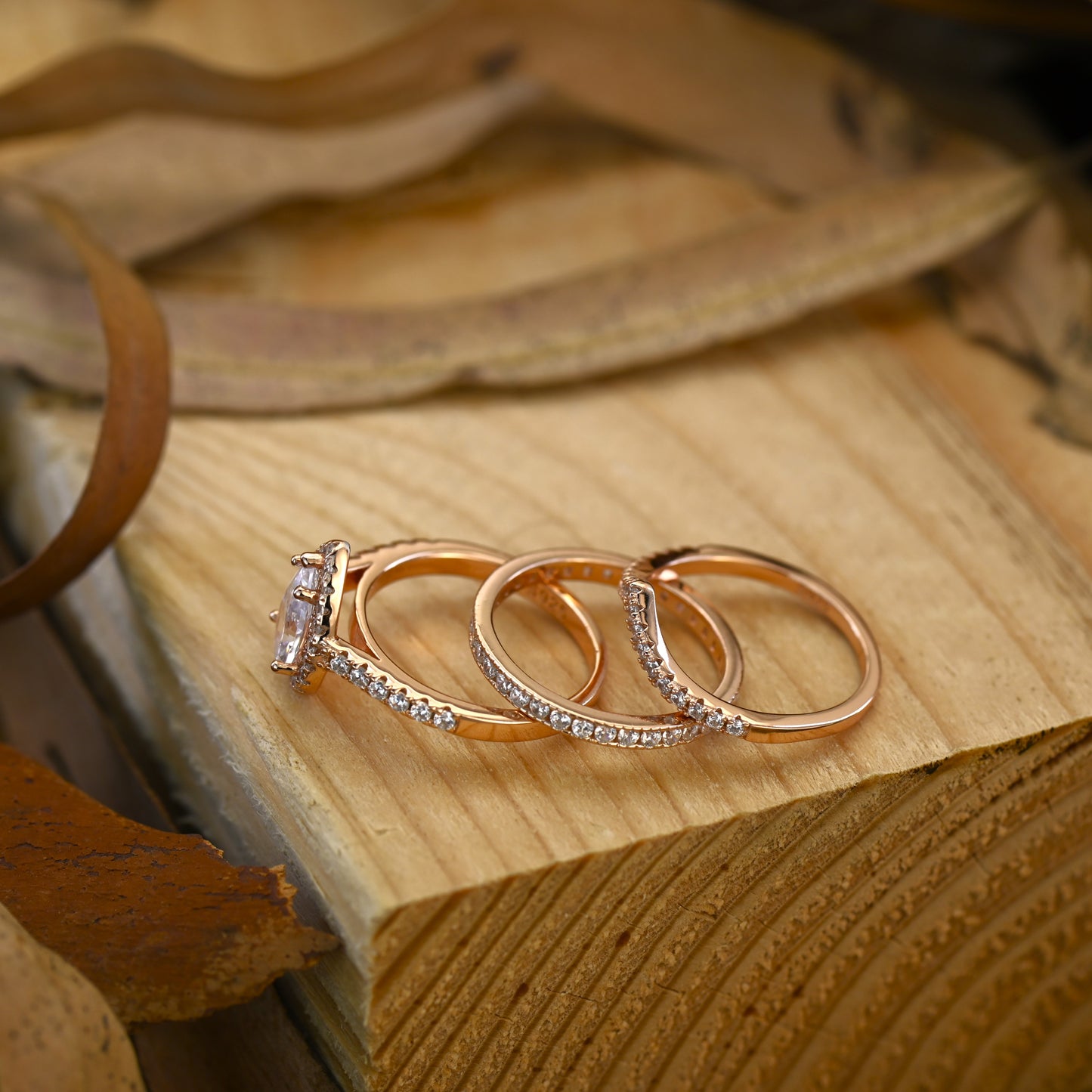2.25Ct Rose Gold Diamond Wedding Ring Set