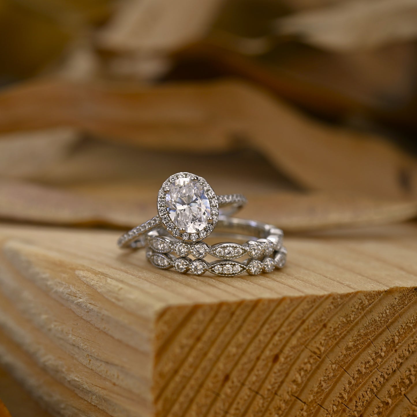 1.25Ct Dainty Diamond Wedding Ring Set