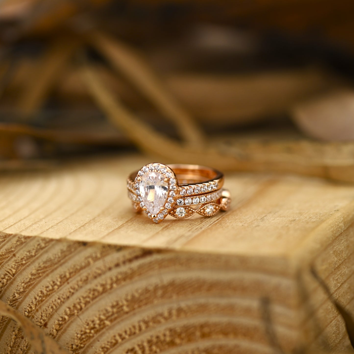 2.75Ct Rose Gold Diamond Wedding Ring Set