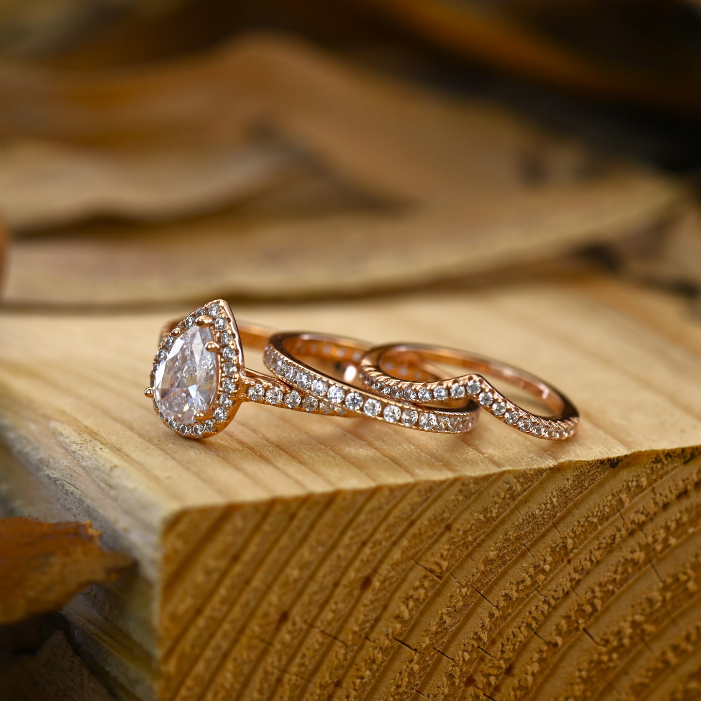 2.25Ct Rose Gold Diamond Wedding Ring Set