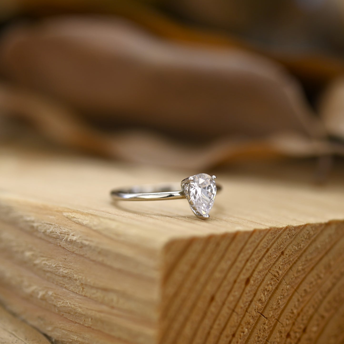 0.5Ct Gold Pear Shape Diamond Engagement Ring