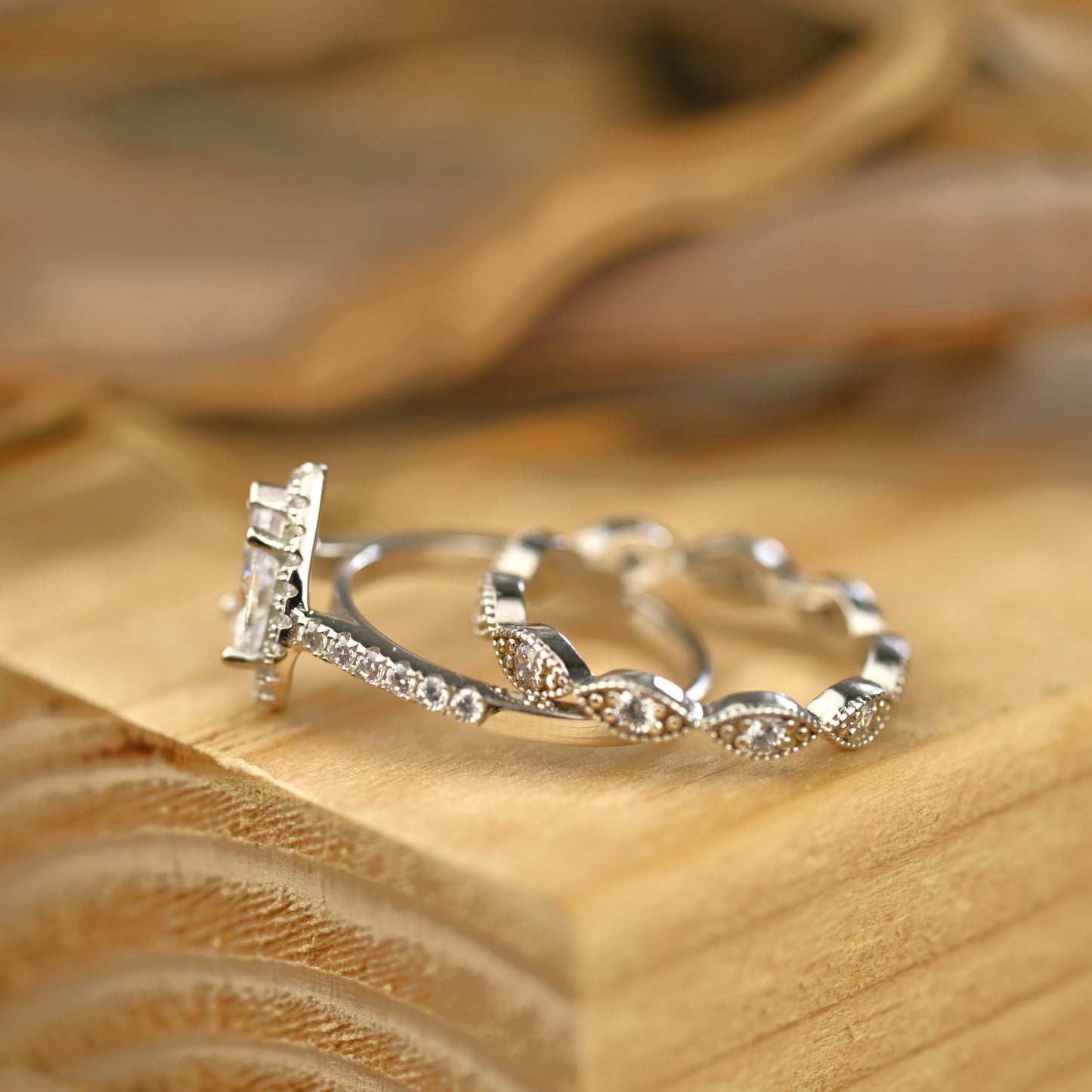 2.25Ct Vintage Diamond Wedding Rings Set
