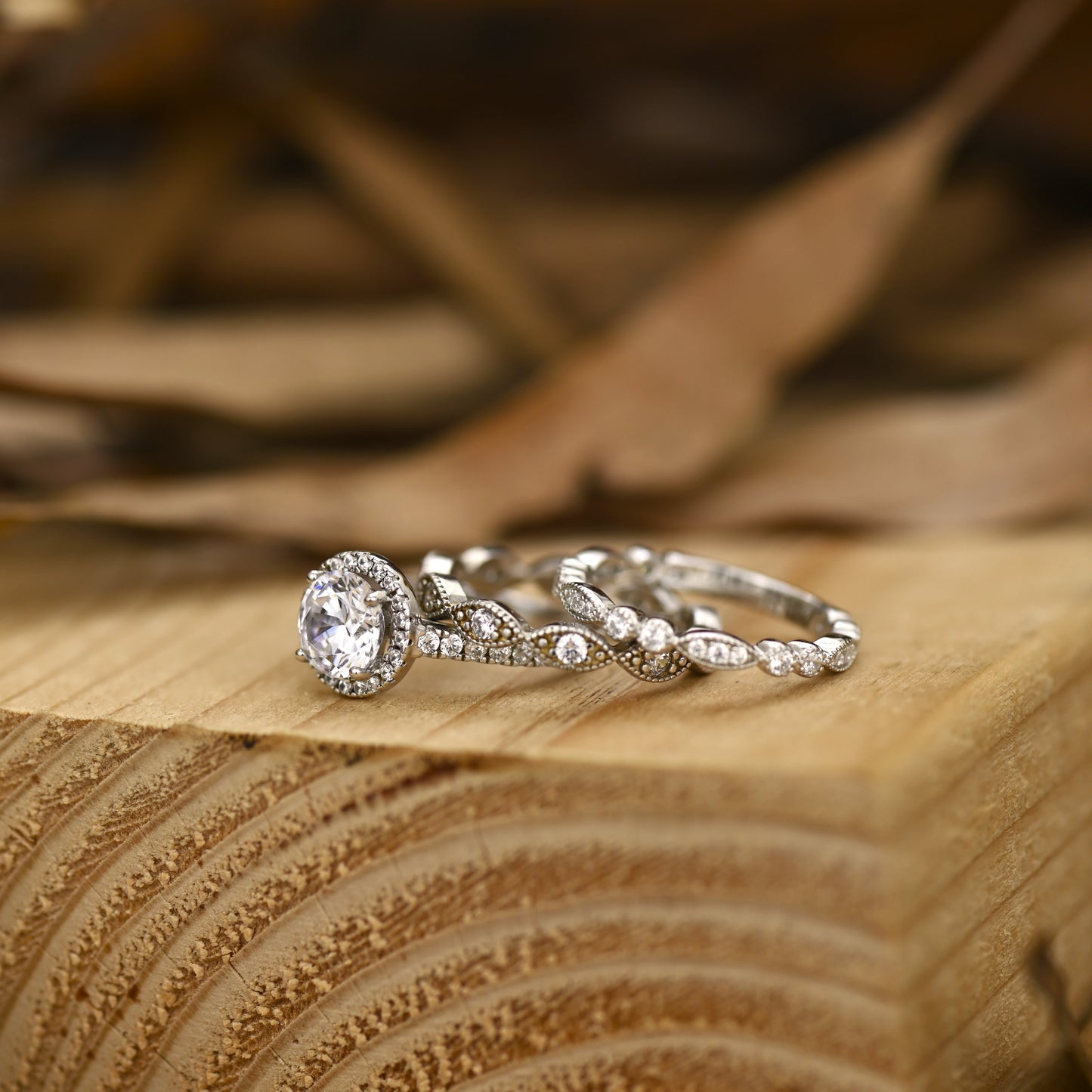 2.25Ct Round Cut Diamond Bridal Ring Set