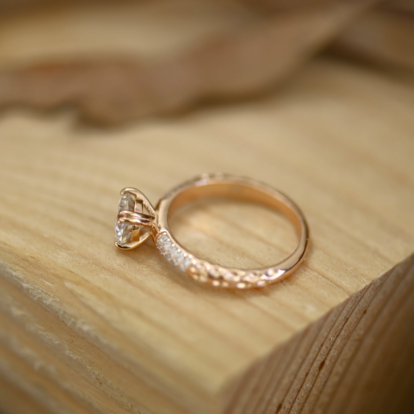 2Ct Rose Gold Round Cut Moissanite Wedding Ring