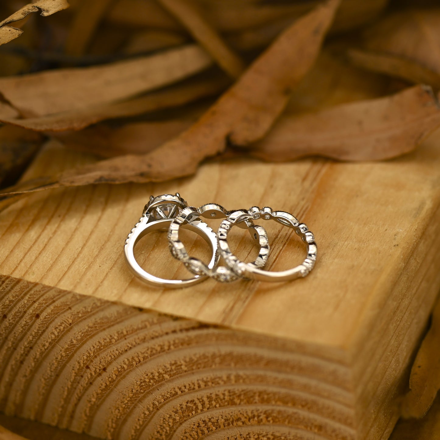 2.25Ct Round Cut Diamond Bridal Ring Set
