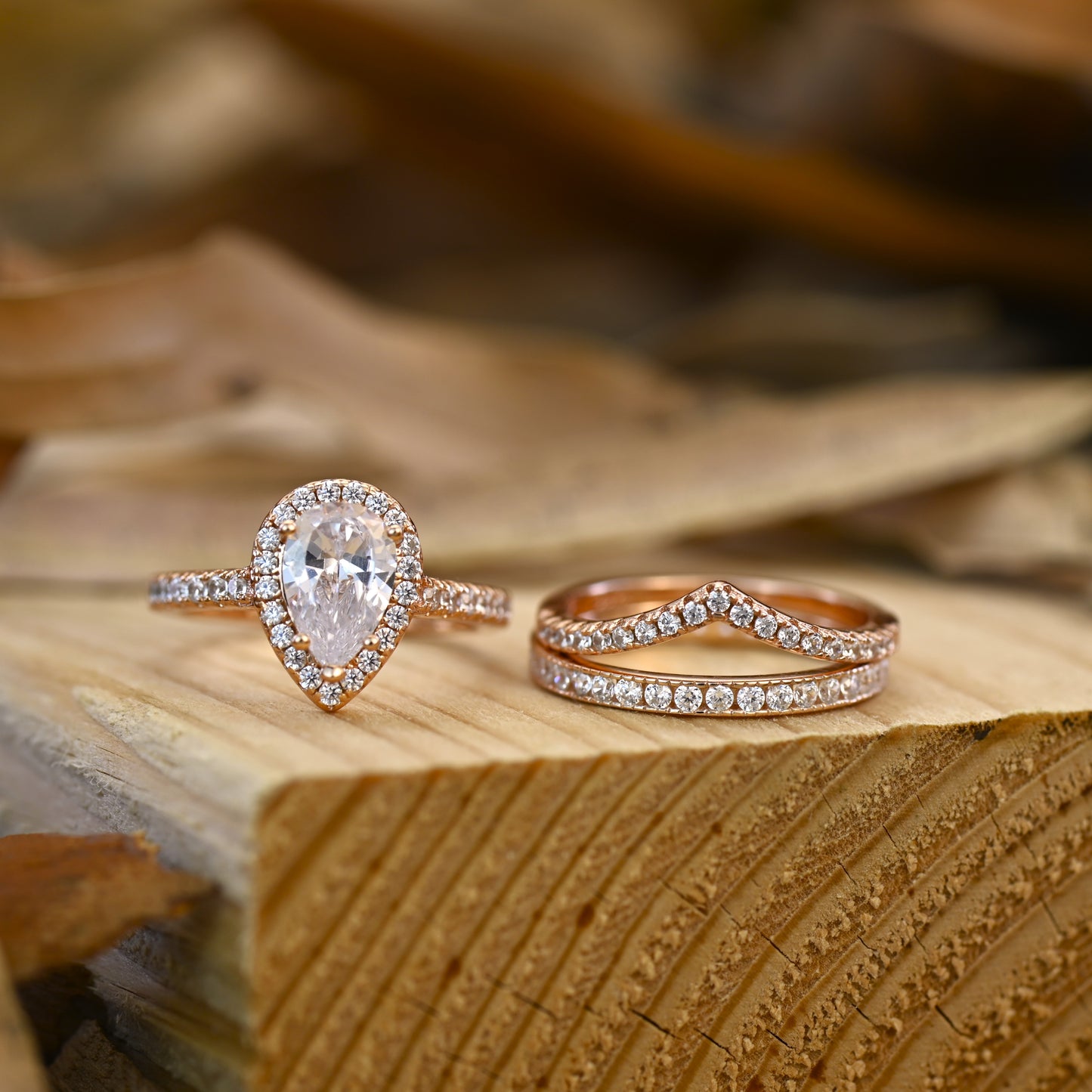 2.25Ct Rose Gold Diamond Wedding Ring Set