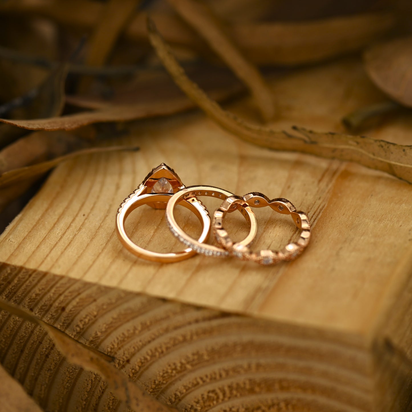 2.75Ct Rose Gold Diamond Wedding Ring Set