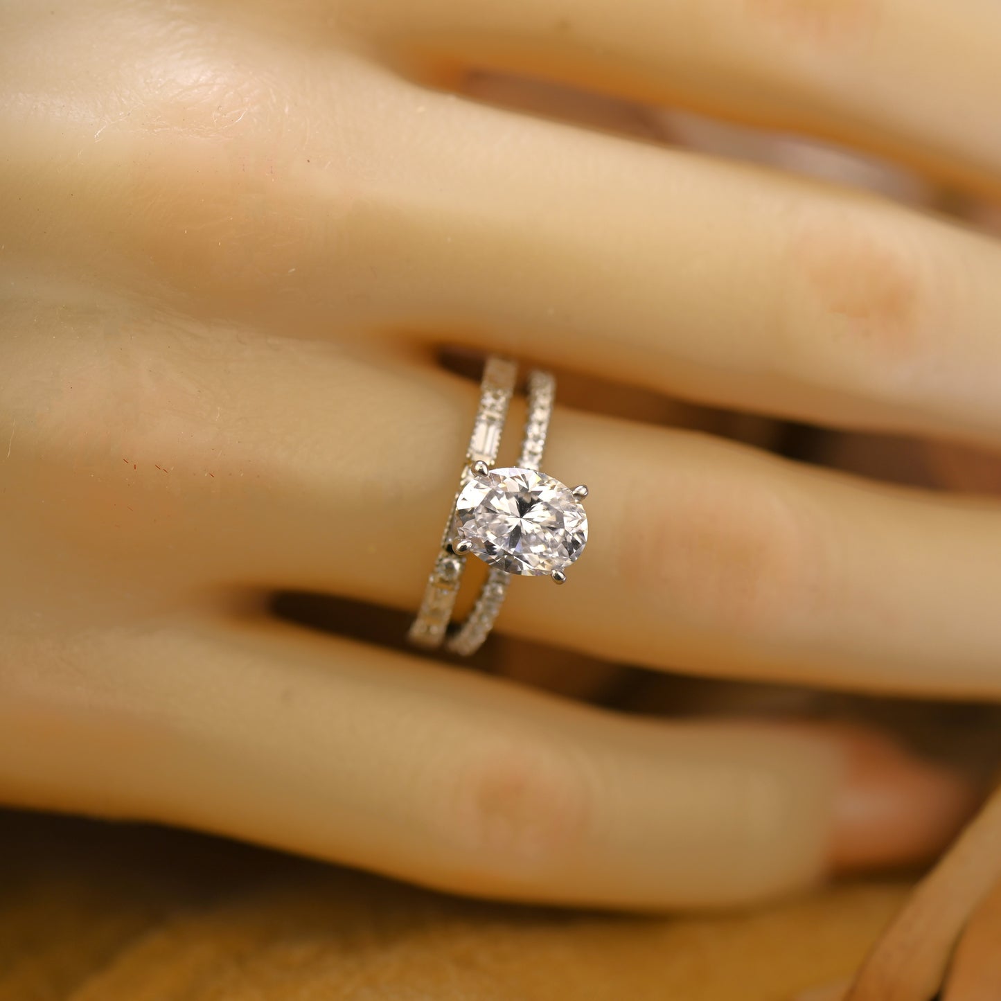2.25Ct Classic Oval Cut Solitaire Wedding Ring Set
