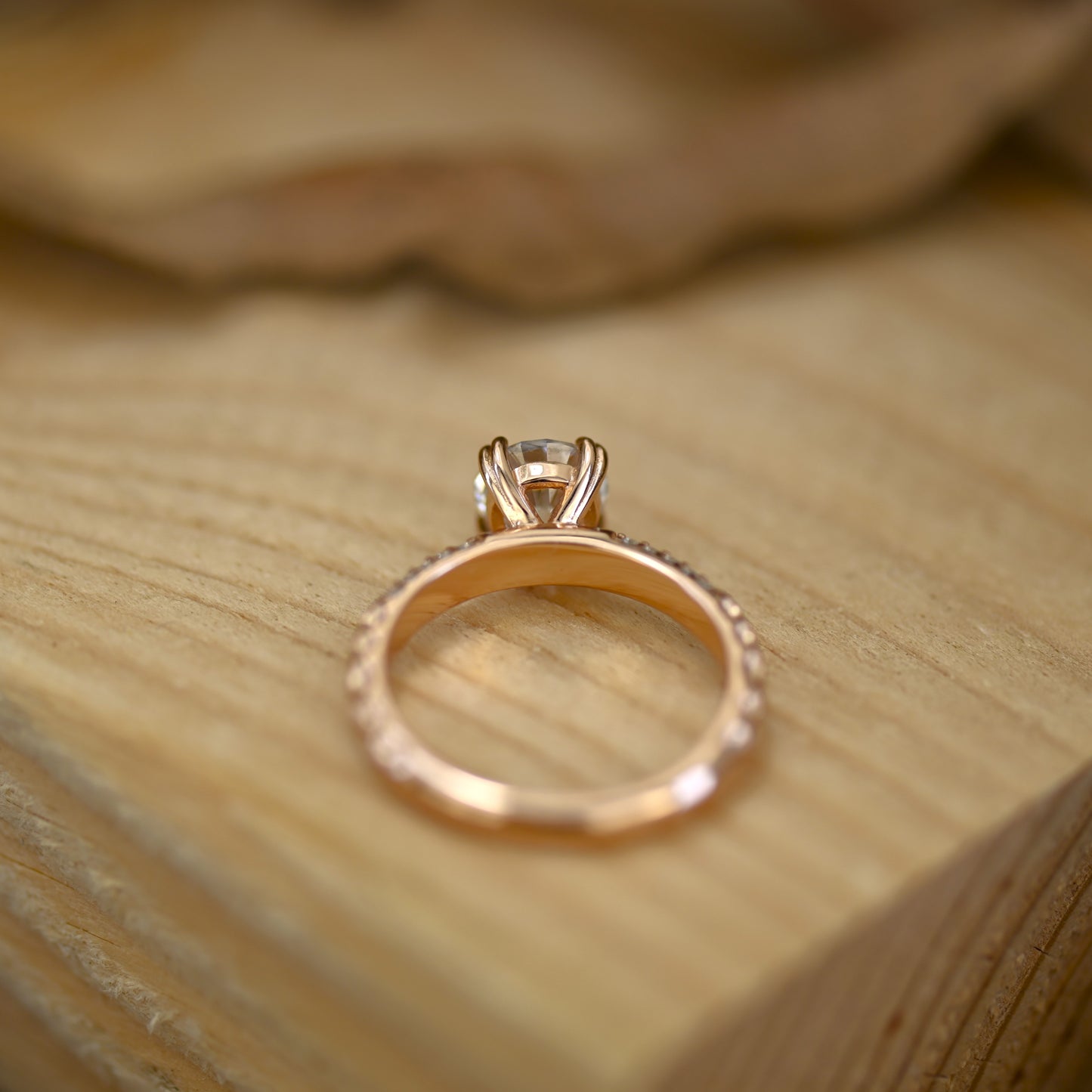 2Ct Rose Gold Round Cut Moissanite Wedding Ring
