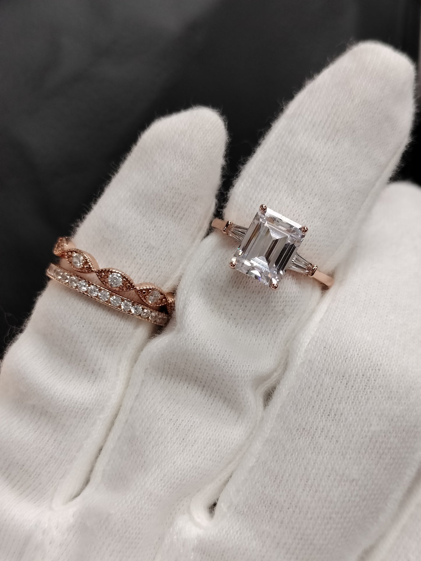 2.25Ct Rose Gold Wedding Ring Set