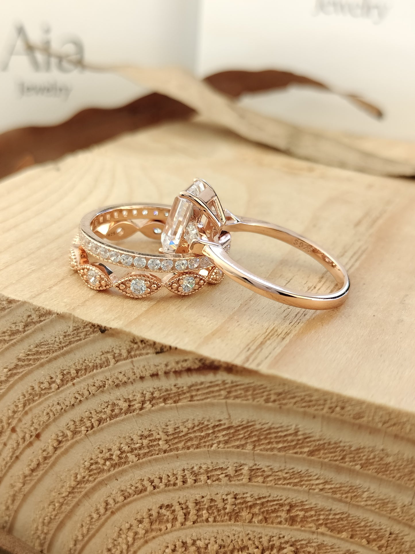 2.25Ct Rose Gold Wedding Ring Set