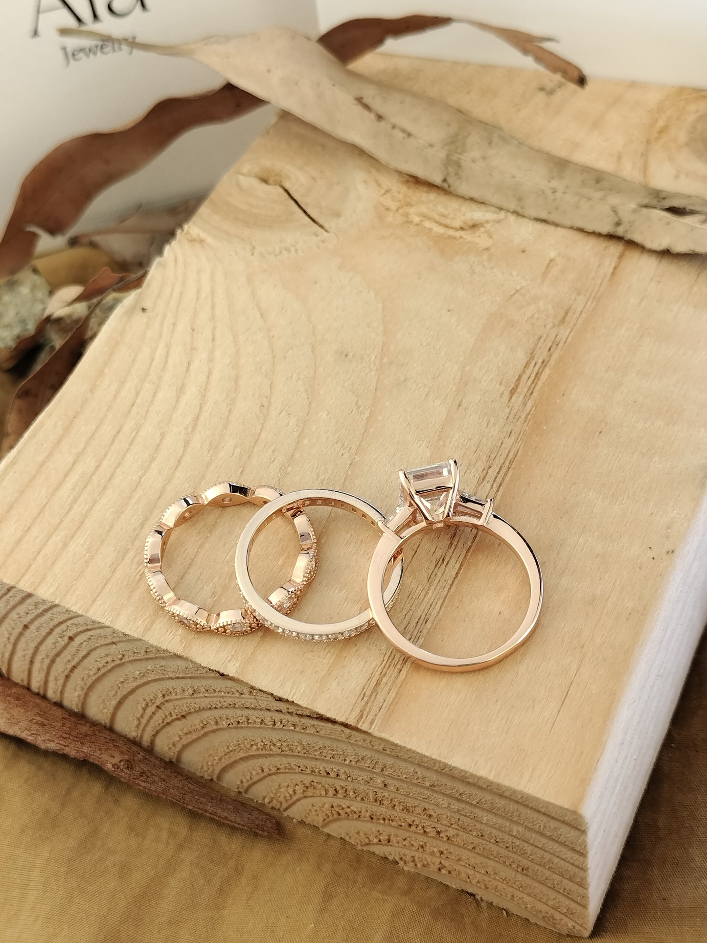 2.25Ct Rose Gold Wedding Ring Set