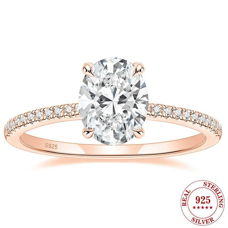 3Ct Rose Gold Oval Cut Diamond Engagement Ring(5 Pieces / Per Order)