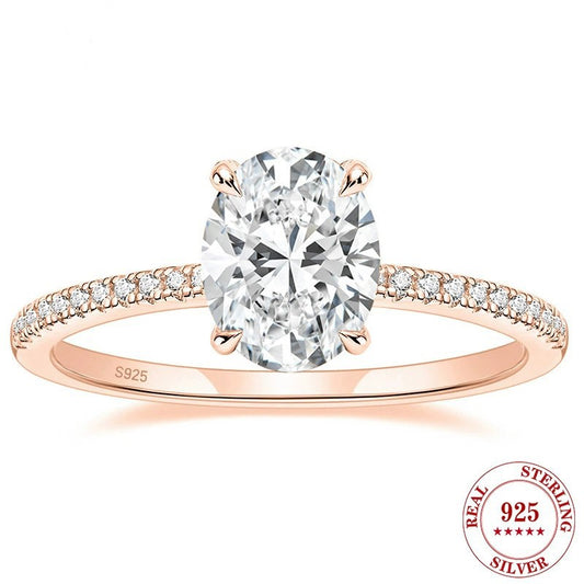 3Ct Rose Gold Oval Cut Diamond Engagement Ring(5 Pieces / Per Order)