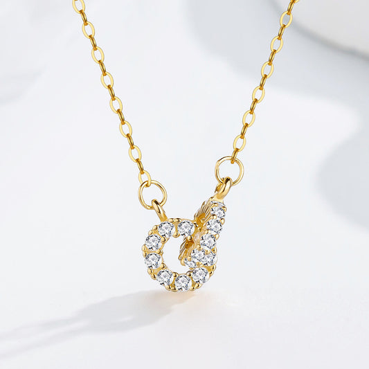 14K Gold Double Interlocking Diamond Necklace