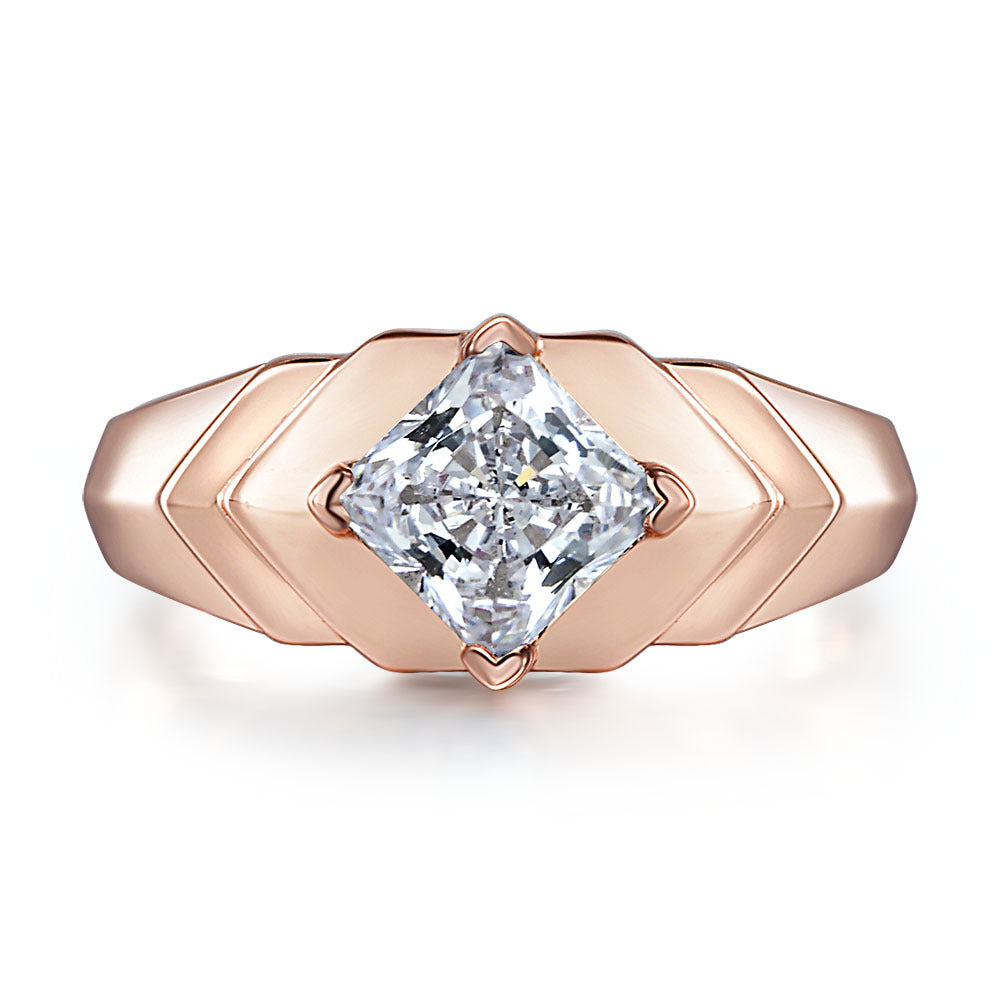 2.5Ct Rose Gold Princess Cut Diamond Engagement Ring