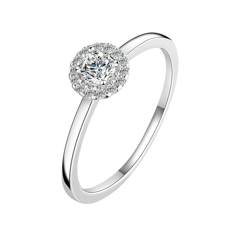 1Ct Gold Round Cut Moissanite Bridal Ring