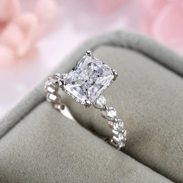 3.25Ct Accented Radiant Cut Engagement Ring (5 Pieces / Per Order)