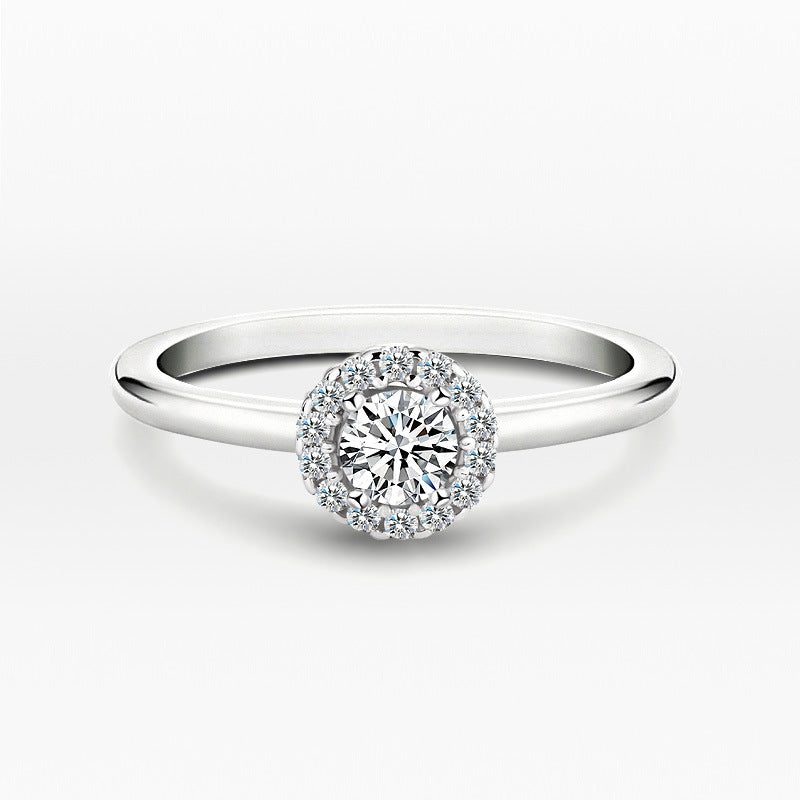 1Ct Silver Round Cut Moissanite Fashion Ring