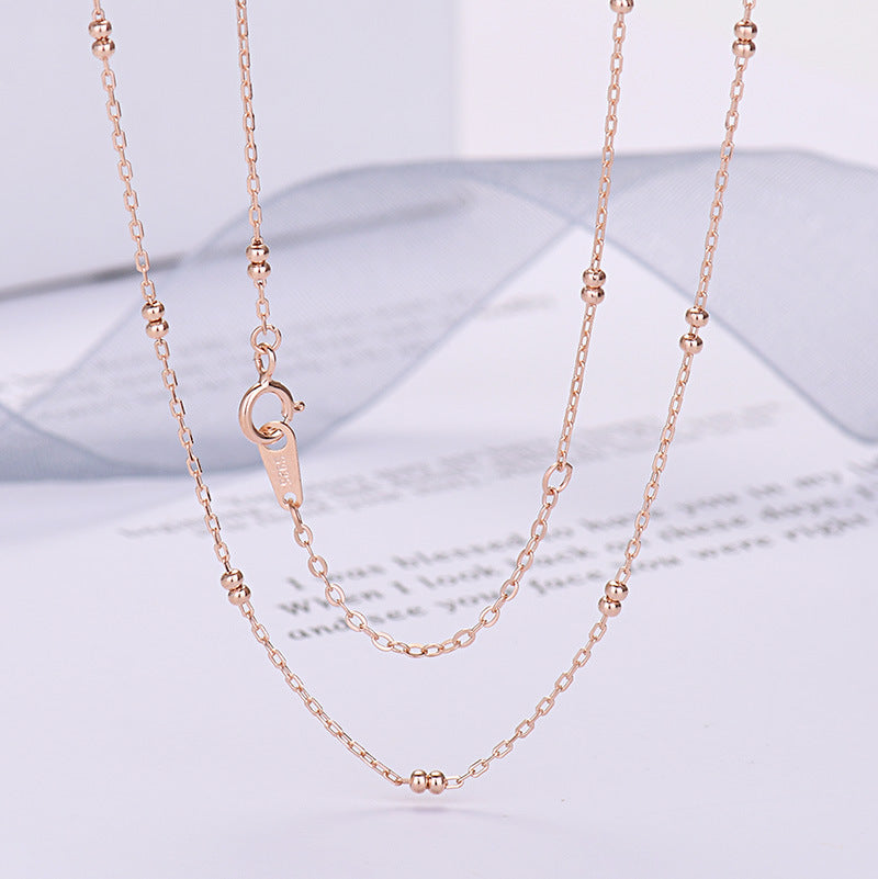 14K Rose Gold Rope Chain 2mm Minimalist Necklace